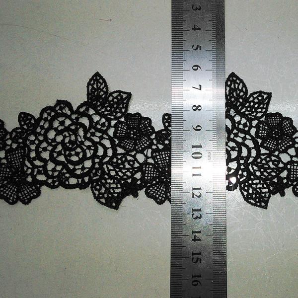 Buy Black  Water Soluble Embroidery Applique   for Wedding Bridal Dress at wholesale prices