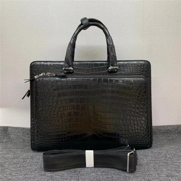 Authentic Real Crocodile Skin Businessmen Briefcase Large Working Laptop Purse Genuine Alligator Leather Male Purse