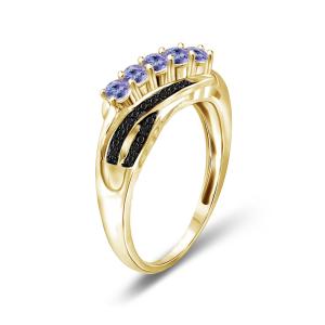 Jewelers Club Tanzanite Ring Birthstone Jewelry with Black Plate