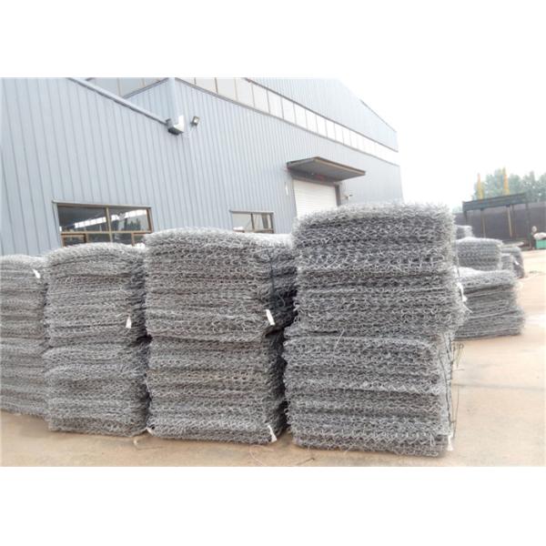 Eco Friendly Metal Gabion Baskets Silver Galvanized / PVC Coated