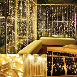 Copper 9.85ft Curtain Wedding Party LED Solar String Lights