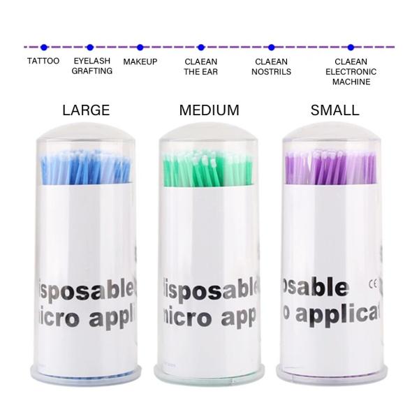Wholesale Disposable Micro Fiber Eyelash Cleaning Brush Spoolie Dental Applicator Plastic Micro for Eyelash Extensions