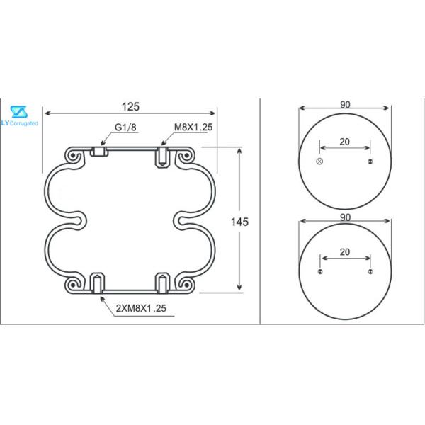 90mm Diameter Corrugated Machine Spare Parts Double Convoluted Rubber Air Mattress Spring