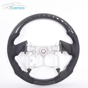 Round Hilux Toyota Custom Steering Wheel Carbon Fiber Black Leather