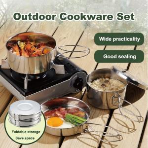 Lightweight Outdoor Cookware Set Nonstick For Family Hiking