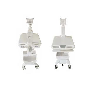 Aluminum Alloy Mobile Hospital Carts Medical Computer Carts White ABS