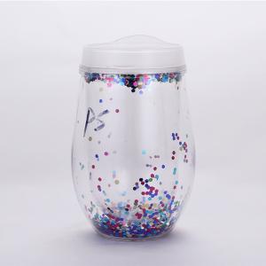 300ml Double-layer Egg-shaped Plastic Cup With U-shaped Straw Comes With Straw
