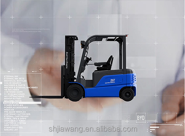 BYD's Four Pivot Balance Weight 1.6-1.8 Ton Pure Electric Forklift For Single Drive
