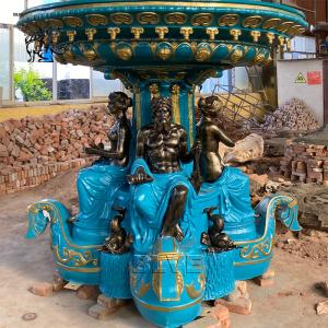 BLVE Large Bronze Garden Water Fountain French La Fontaine Des Fleuves Square