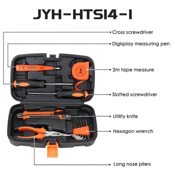 JYH-HTS09-6 Home Toolbox Set 9-Piece Set Of Carbon Steel Series Combination Tools