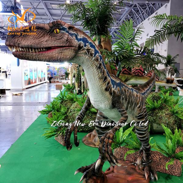 Simulated Electric Animatronic Velociraptor Dinosaur Model for Entertainment