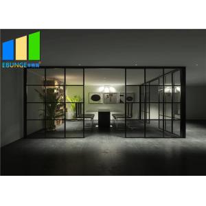 Interior Soundproof Office Aluminum Glass Partition Wall With Shutter
