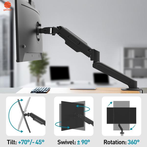 27-Inch Monitor with Articulating Arm & 1080p Webcam: Ultra-Flexible Height/Tilt/Swivel Adjustment for Ergonomic Office Setup – Crisp QHD/UHD Display