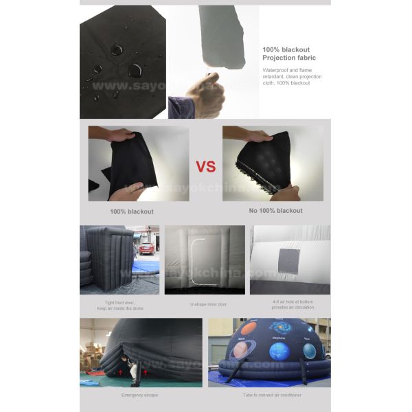 360 Degree Fulldome Kids Schools Equipment Movie Star Projection Tent Mobile Portable Inflatable Planetarium Dome for Sale