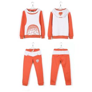 Casual Hoodies Set , Women / Ladies Hooded Sweatshirts Orange Cotton