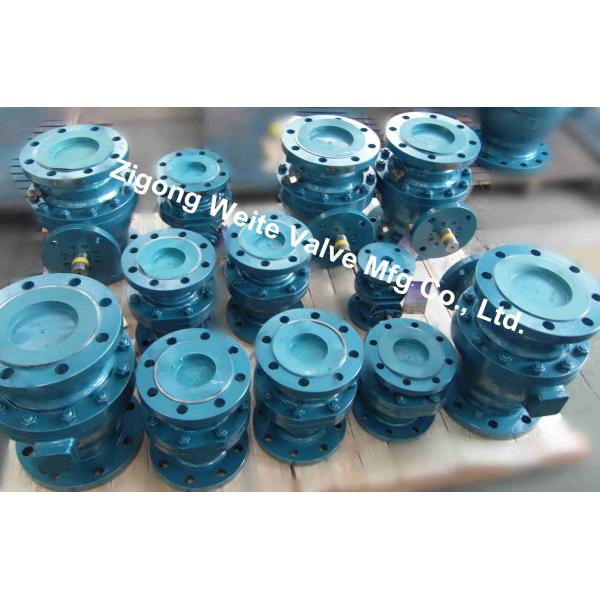 OEM ODM PN40 Flanged WCB Ball Valve DN250 Blue With Two Valve Seats