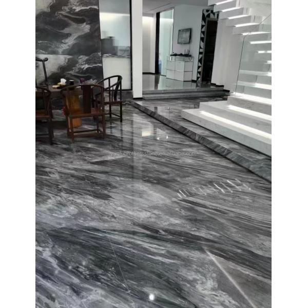 Hotel Interior Design Calcite Marble Step Floor and Stairs with Light in Florence Gray