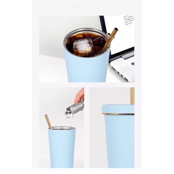 25 Oz Double Walled Travel Mug For Hot Cold Drinks Stainless Steel Insulated Coffee Cup With Splash-Proof Lid Metal Straw