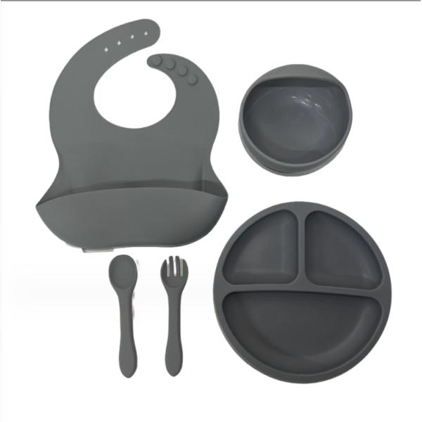 Food Grade Silicone Baby Plate Set Top Seller Newborn Gift Set with None Design Style