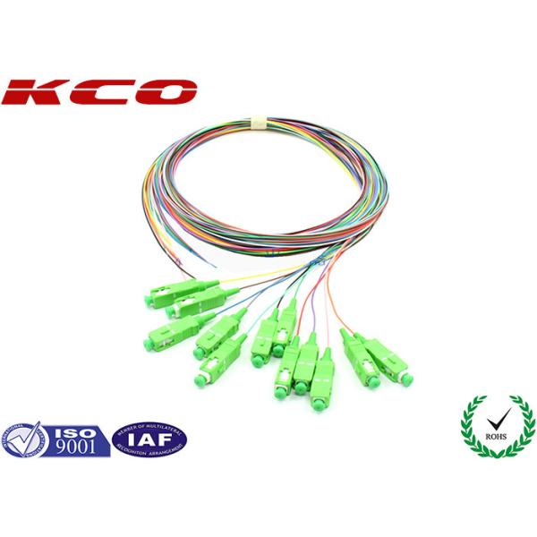 SC/APC 12 fibers colors multi-fibers single mode monomode optical fiber pigtail
