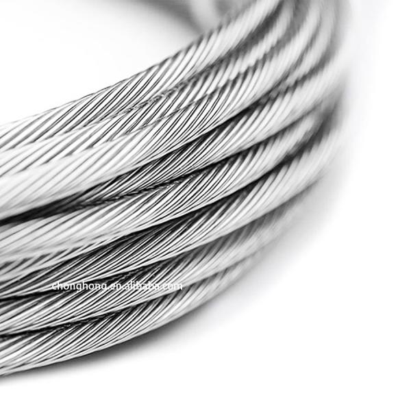 Construction 6x36 6x36 AiSi Stainless Steel 1/8'' Aircraft Wire Rope for Cable Railing Kit Standard AiSi Marine Grade