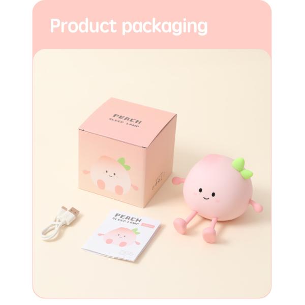 Holiday Gift Timed Sleep Relaxing Atmosphere Peach Silicone Night Lightpat Light