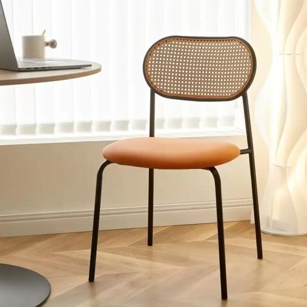 Buy Modern Stackable Rattan Dining Chair with Metal Frame at wholesale prices