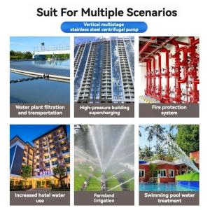 Booster Multistage Centrifugal Pressure Pump Inline Vertical 220V-380V