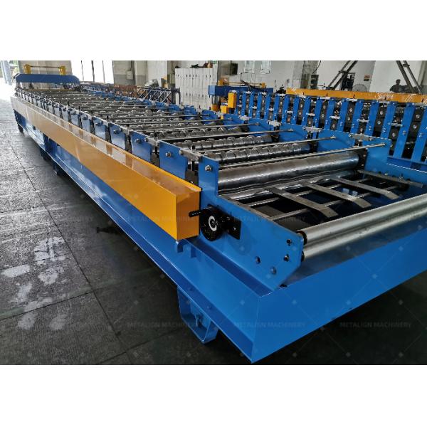 Sea Wave Metal Roof Tile Roll Forming Machine With Hydraulic Punching And Chain Drive