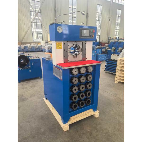 Blue Colors 3 Inch PLC Control System 6 - 76mm AC Hose Crimping Machine For Efficient Crimping Max Opening 158mm