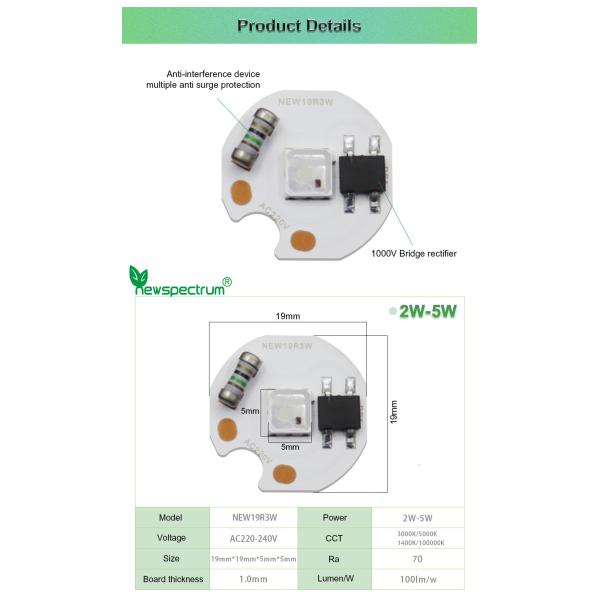 High Brightness SMD LED Chip Raw Material 5W LED COB For Spotlight Downlight