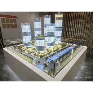 Modern Commercial District Retail Center Real Estate Architectural Scale Model