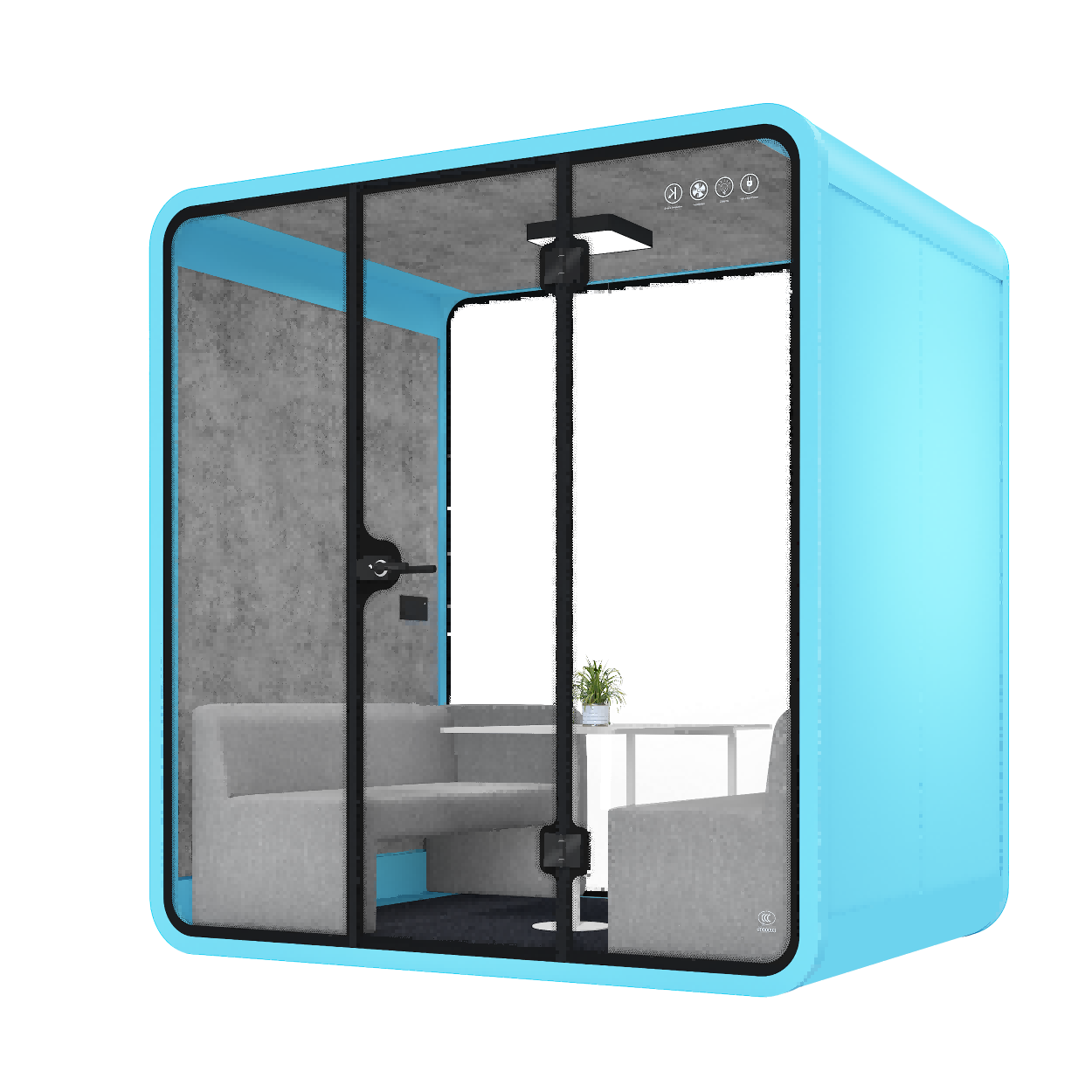 100V - 240V Acoustic Meeting Pod Customized 4 Person Phone Booth