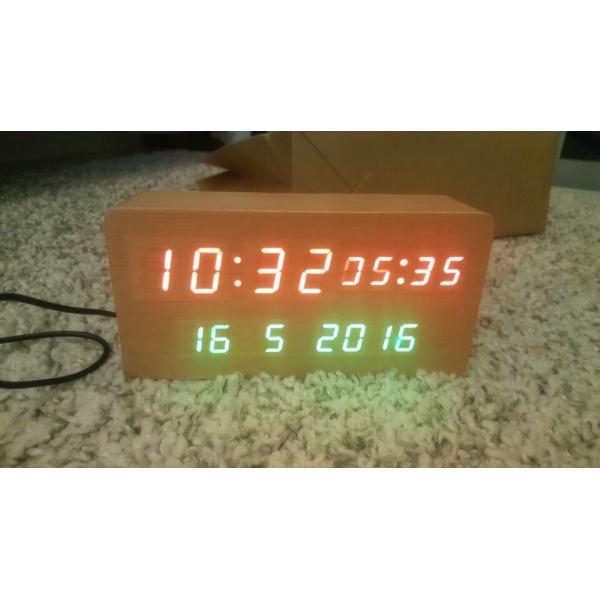 Buy RF886wood alarm azan clock quran speaker on table clock inside 8GB TF card English languages with IR control at wholesale prices