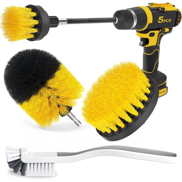 5 Pieces Drill Clean Brush Power Scrubber For Carpet Kitchen Car Wheel Glasses Cleaning
