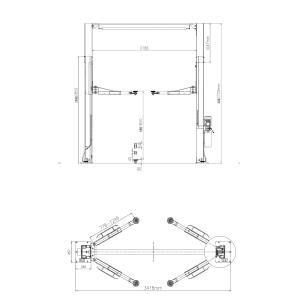 2 Post Car Lifting Machine With Clear Floor