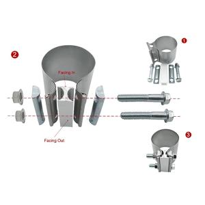 T304 Polished 64mm 2.5 Stainless Exhaust Clamp