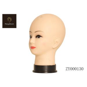 Soft Rubber Standing Bald Mannequin Head With Shoulders Eyelash