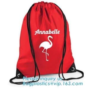 Polyester fabric drawstring bag /advertising pull rope backpack cloth bag /nylon