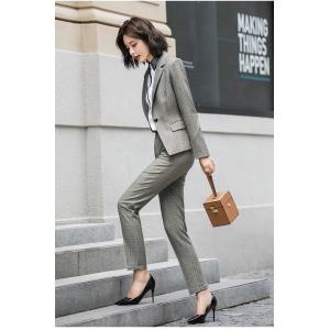 Fashion Slim Striped Suit for Women Autumn Office Lady Business Blazer Coat Plus