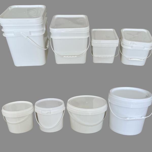 Packaging Plastic Bucket with 5L Capacity and Lid/Handle Accessories