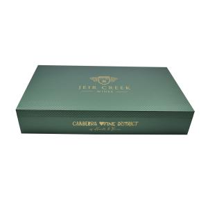 Green Customizable 6 Bottles Cardboard Wine Gift Box Matte Lamination