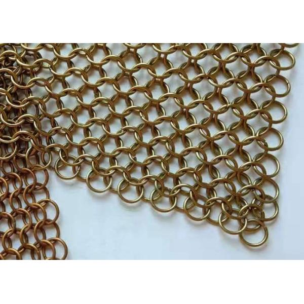 Buy Copper Color Chainmail 1mm Metal Ring Mesh For Interior And Exterior Curtain at wholesale prices