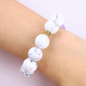 Handmade Gemstone Beaded Bracelet Natural White Turquoise Stone Bracelet