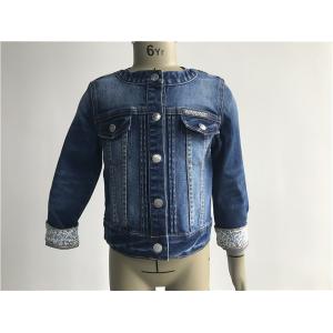 China Popular Kids Denim Jacket / Collarless Medium Wash Denim Jacket TW78605 on sale