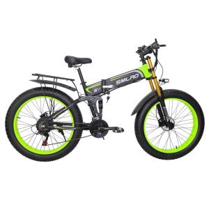 1KW Fat Tyre Folding Bike , 48V foldable electric cycle WIth Hidden Battery