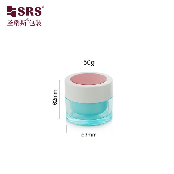 J0210A 30g 50g Custom Unique Design Plastic Cap Empty Facial Cream Jar Container Packaging