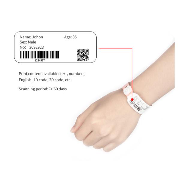 Soft PVC Hospital Medical Wristband Disposable RFID NFC Tag Bracelet