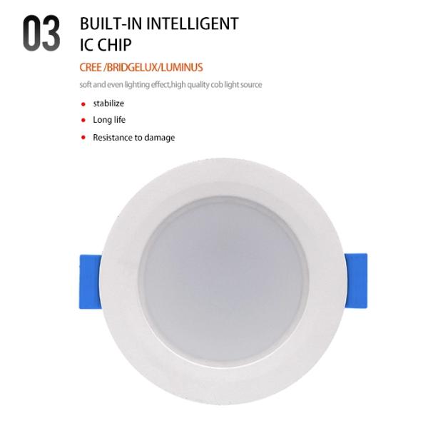 Aluminum Material Led Panel Downlight Waterproof Living Room Downlights