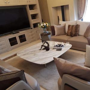 Contemporary Design Square White Marble Coffee Table W001H1